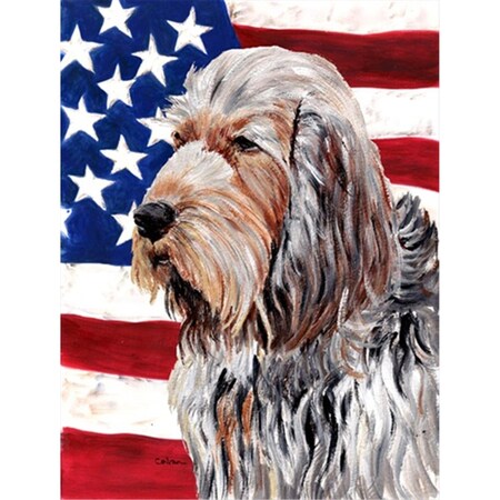 Patioplus Otterhound with American Flag USA Flag Garden Size PA246957